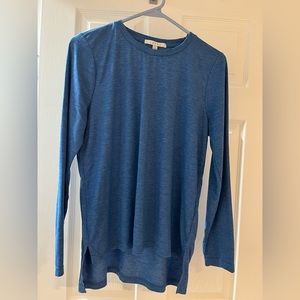 ***😀3 for $35./Beautiful Cyrus heather blue high/low long sleeve shirt.